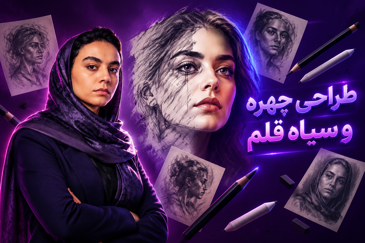 دوره طراحی چهره و سیاه قلم